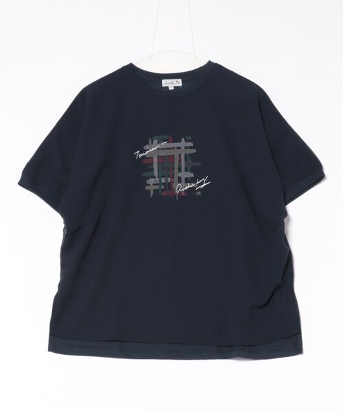 Arnold Palmer（アーノルドパーマー）の「レイヤード グラフィック Tシャツ（Tシャツ/カットソー・レディース・ベージュ/ホワイト/ネイビー・M/S/L）」の9枚目の写真