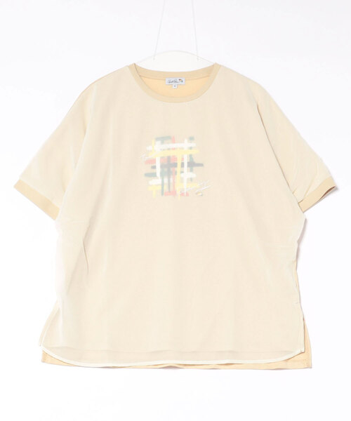 Arnold Palmer（アーノルドパーマー）の「レイヤード グラフィック Tシャツ（Tシャツ/カットソー・レディース・ベージュ/ホワイト/ネイビー・M/S/L）」の7枚目の写真
