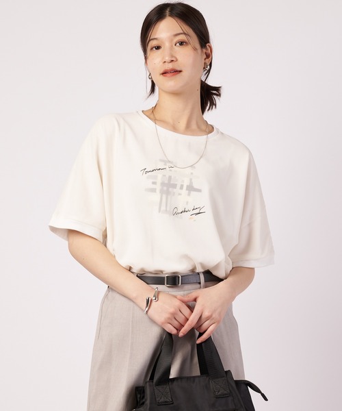 Arnold Palmer（アーノルドパーマー）の「レイヤード グラフィック Tシャツ（Tシャツ/カットソー・レディース・ベージュ/ホワイト/ネイビー・M/S/L）」の15枚目の写真