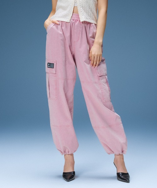 X-girl(エックスガール)の「FADED EASY CARGO PANTS(カーゴパンツ・レディース・ブラック/ベージュ/ライトピンク・S/M)」の3枚目の写真