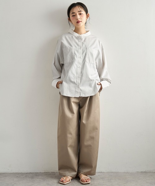 mil（ミル）の「ドルマンスリーブ クレリック バンドカラーシャツ【586154】（シャツ/ブラウス・レディース・ブラック/ブルー/ライトグレー・XS/S）」の22枚目の写真