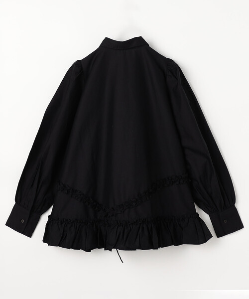 【新品】  Cefinn / セフィン | BEAMS 取扱い LONG SLEEVE RUFFLE SHIRT ロングスリーブフリルシャツ ブラウス black | 8 | ブラック | レディース BEAMS 取扱い LONG SLEEVE RUFFLE SHIRT ロングスリーブフリルシャツ