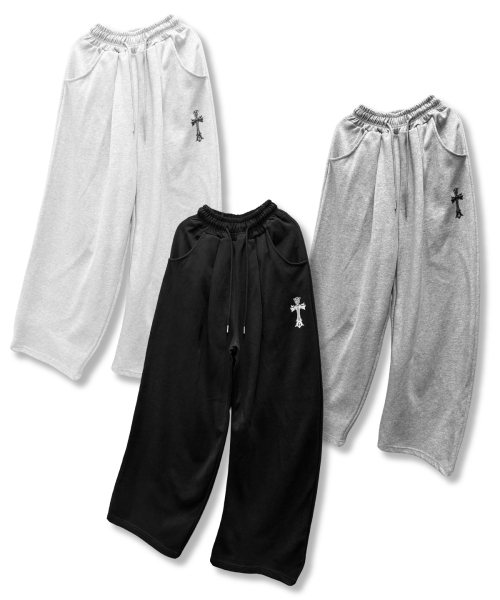 DAMISH(ダミシュ)の「クロスワイドワンタックスウェットパンツ_ライトグレー(スウェットパンツ・レディース・ライトグレー・FREE)」の7枚目の写真