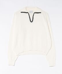 SOFFITTO（ソフィット）の「かぎ針刺繍スキッパーニット（ニット/セーター）」