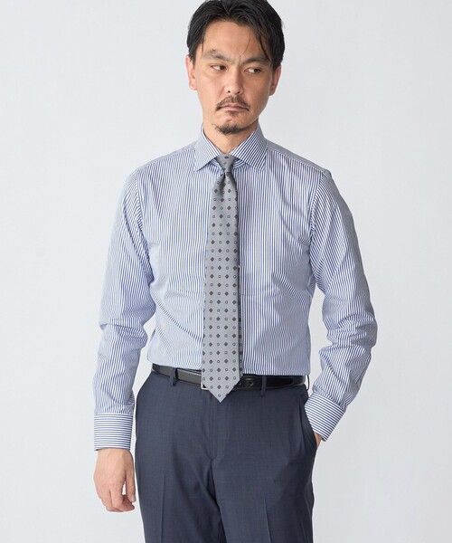 SHIPS(シップス)の「SHIPS: MADE IN JAPAN ロンドン ストライプ ワイドカラー シャツ(シャツ/ブラウス・メンズ・ネイビー・38/39/40/41)」の2枚目の写真