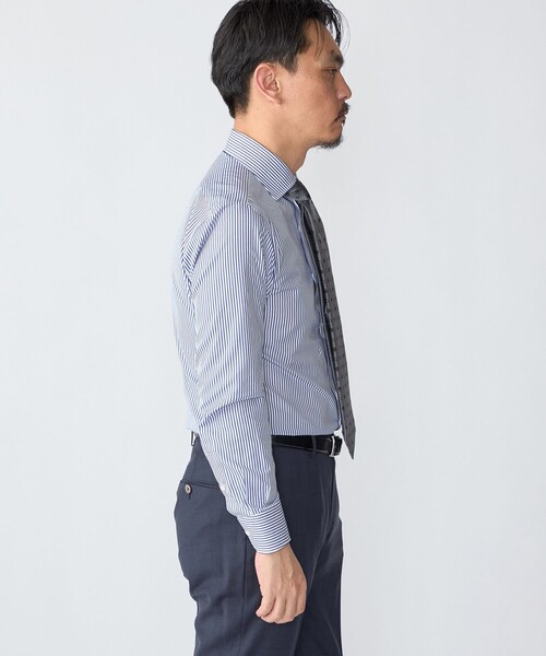 SHIPS(シップス)の「SHIPS: MADE IN JAPAN ロンドン ストライプ ワイドカラー シャツ(シャツ/ブラウス・メンズ・ネイビー・38/39/40/41)」の5枚目の写真
