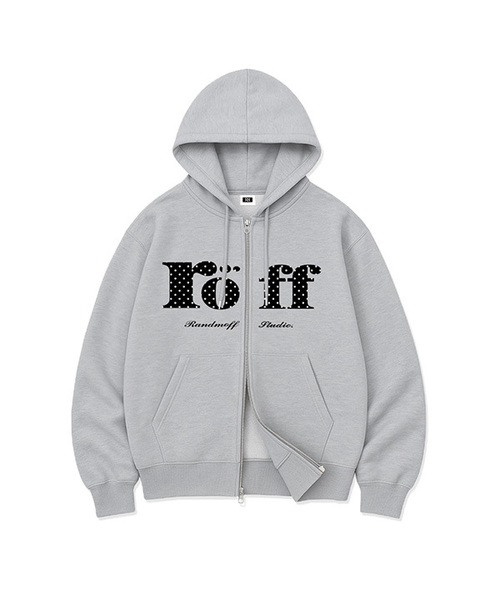RANDOMOFF(ランダムオフ)の「ROEFF TYPE PLAY SPACE DOT OVER FIT 2-WAY ZIP-UP (5color)(パーカー・レディース・ネイビー/ホワイト/ブラック×グレー/ブラック×ピンク/チャコールグレー・LARGE/MEDIUM/SMALL/X-LARGE)」の4枚目の写真