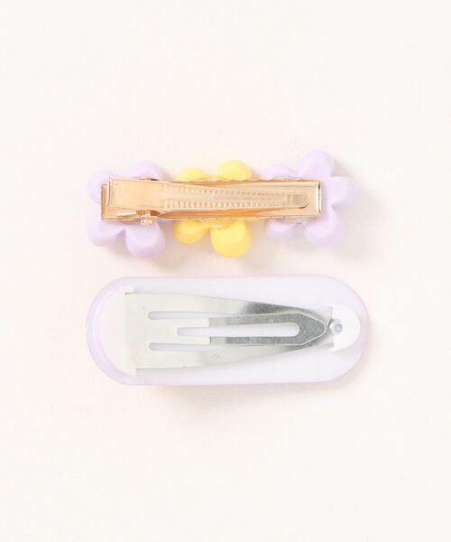 apres les cours（アプレレクール）の「お花ヘアクリップ　２個セット（バレッタ/ヘアクリップ・キッズ・ラベンダー/ピンク・FREE）」の3枚目の写真