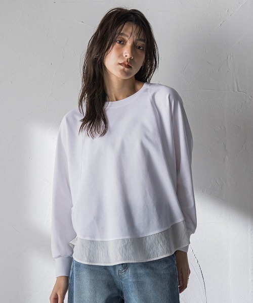 MAYSON GREY(メイソングレイ)の「ポンチローマラウンドヘムドッキングプルオーバー(Tシャツ/カットソー・レディース・ホワイト/グレー系その他/ホワイト系その他/ブラック系その他・M)」の11枚目の写真