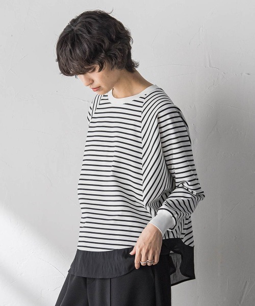 MAYSON GREY(メイソングレイ)の「ポンチローマラウンドヘムドッキングプルオーバー(Tシャツ/カットソー・レディース・ホワイト/グレー系その他/ホワイト系その他/ブラック系その他・M)」の19枚目の写真