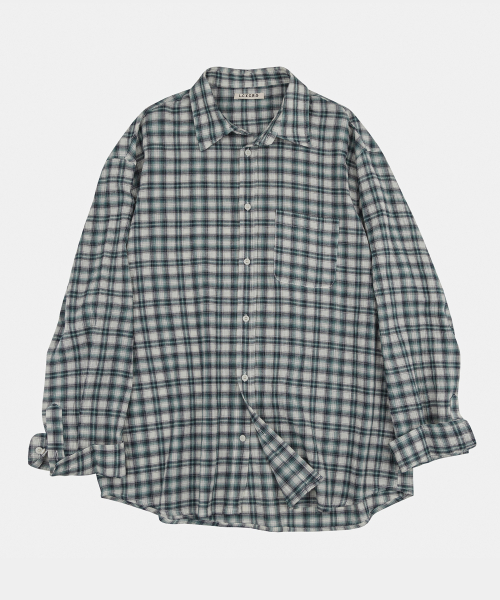 LETTERCOMO(レテルコモ)の「エイプレイ パステルチェックシャツ ピーチグリーン(シャツ/ブラウス・レディース・その他・MEDIUM/LARGE)」の1枚目の写真