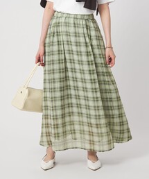 green label relaxing（グリーンレーベルリラクシング）の「シアー チェック ロング スカート（スカート）」