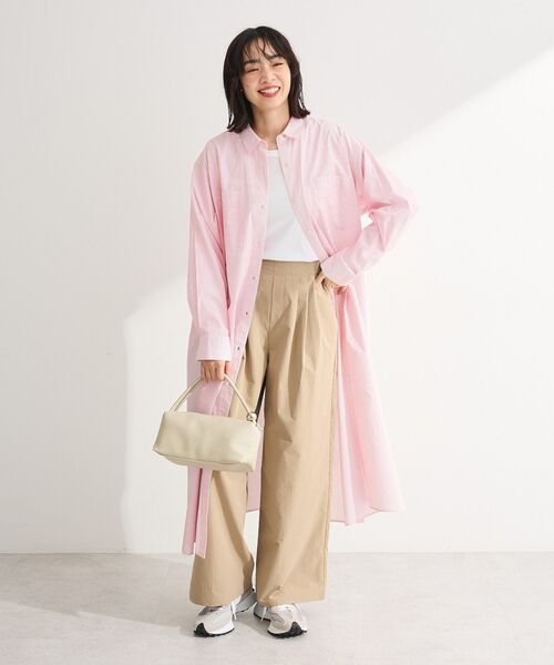 Green Parks(グリーンパークス)の「UVカットシャツワンピース(シャツワンピース・レディース・ピンク系その他/イエロー系その他2/オフホワイト/サックスブルー・FREE)」の4枚目の写真