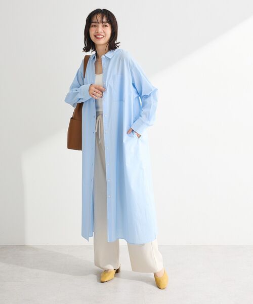 Green Parks(グリーンパークス)の「UVカットシャツワンピース(シャツワンピース・レディース・ピンク系その他/イエロー系その他2/オフホワイト/サックスブルー・FREE)」の3枚目の写真