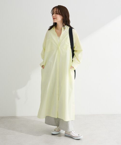 Green Parks(グリーンパークス)の「UVカットシャツワンピース(シャツワンピース・レディース・ピンク系その他/イエロー系その他2/オフホワイト/サックスブルー・FREE)」の8枚目の写真