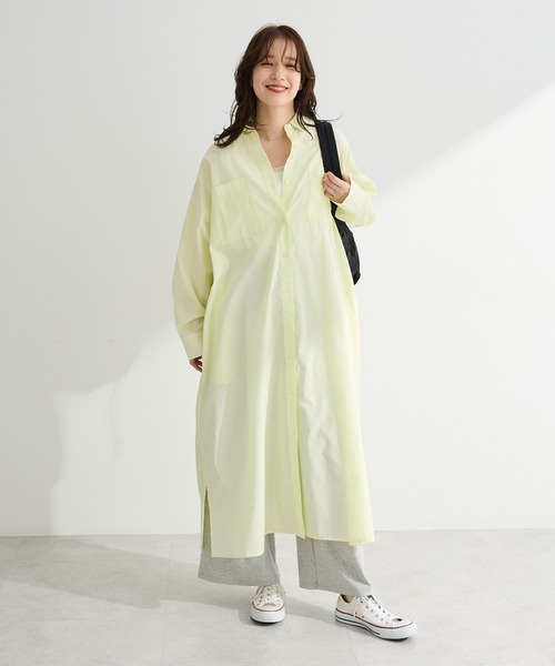 Green Parks(グリーンパークス)の「UVカットシャツワンピース(シャツワンピース・レディース・ピンク系その他/イエロー系その他2/オフホワイト/サックスブルー・FREE)」の1枚目の写真