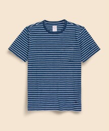BROOKS BROTHERS | コットン　GFロゴ　マリナーストライプ　ポケットTシャツ(Tシャツ/カットソー)