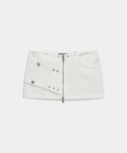 ETRE AU SOMMET(エトレオソメ)の「Front Zipper Belt Detail Mini Skirt (White)(スカート・レディース・ホワイト・FREE)」の9枚目の写真