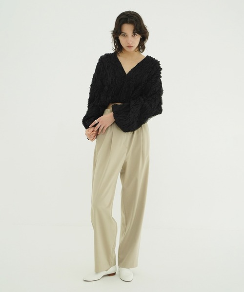 CLANE(クラネ)の「TOPSTITCHED FRILL BOLERO(カーディガン/ボレロ・レディース・ブラック/アイボリー・F)」の19枚目の写真