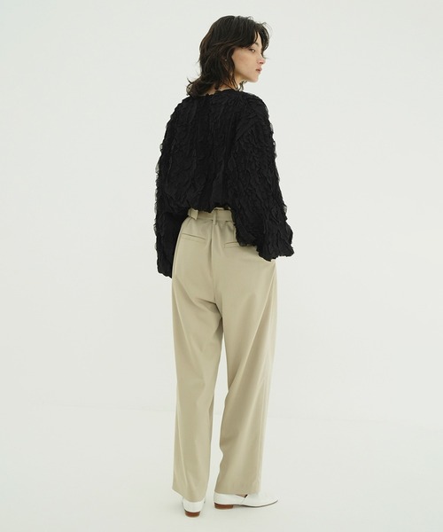 CLANE(クラネ)の「TOPSTITCHED FRILL BOLERO(カーディガン/ボレロ・レディース・ブラック/アイボリー・F)」の20枚目の写真