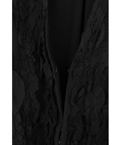 CLANE(クラネ)の「TOPSTITCHED FRILL BOLERO(カーディガン/ボレロ・レディース・ブラック/アイボリー・F)」の5枚目の写真