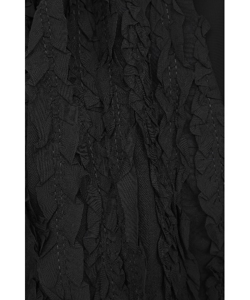 CLANE(クラネ)の「TOPSTITCHED FRILL BOLERO(カーディガン/ボレロ・レディース・ブラック/アイボリー・F)」の6枚目の写真