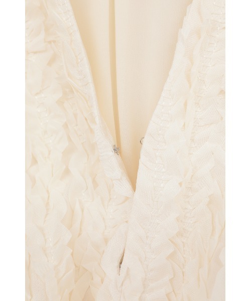 CLANE(クラネ)の「TOPSTITCHED FRILL BOLERO(カーディガン/ボレロ・レディース・ブラック/アイボリー・F)」の12枚目の写真
