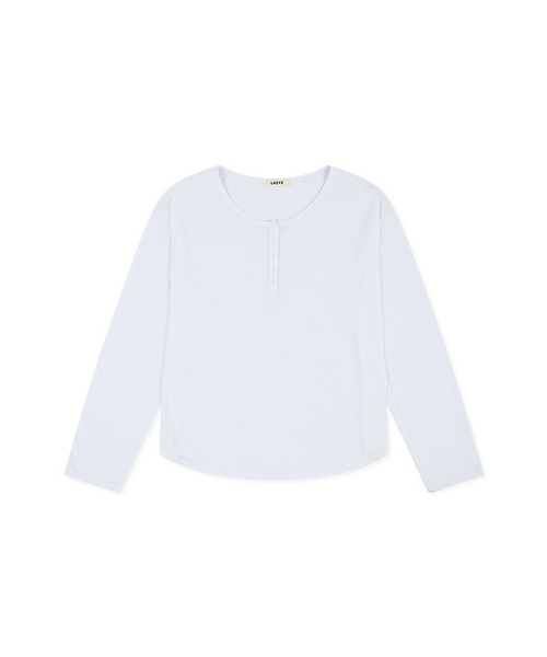 LAZYZ(レイジジ)の「クールライトヘンリーネックロングスリーブTシャツ(4色展開)(Tシャツ/カットソー・メンズ・ブラック/ホワイト/PINK/ライトグレー・FREE)」の1枚目の写真