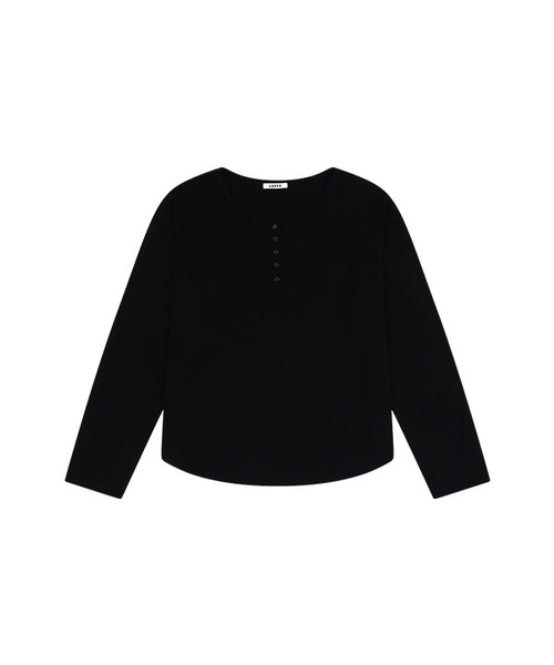 LAZYZ(レイジジ)の「クールライトヘンリーネックロングスリーブTシャツ(4色展開)(Tシャツ/カットソー・メンズ・ブラック/ホワイト/PINK/ライトグレー・FREE)」の2枚目の写真