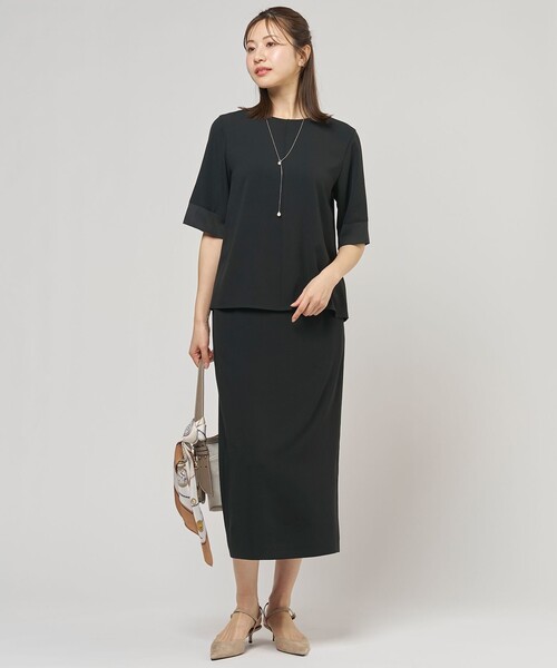 J.PRESS（ジェイプレス）の「【セットアップ対応】Light ジョーゼット プルオーバー ブラウス（シャツ/ブラウス・レディース・ネイビー系/ブラック系/ベージュ系・T15/T13）」の7枚目の写真