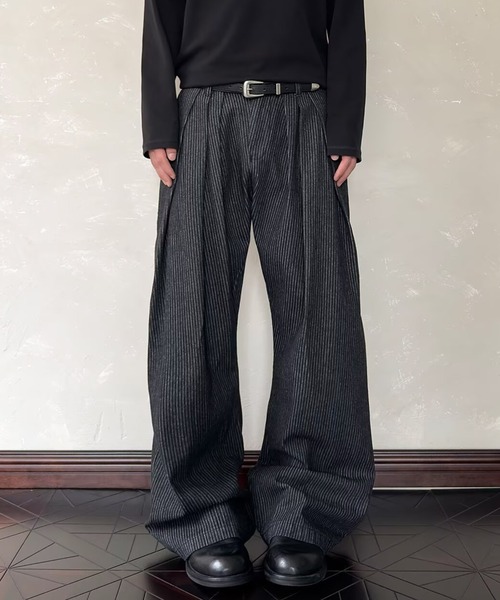 link lot(リンクロット)の「フロントタックピンストライプデニムパンツ(デニムパンツ・メンズ・ブラック・M/L)」の6枚目の写真