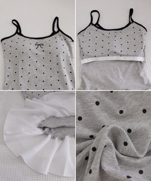 Miniministore(ミニミニストア)の「ドット柄キャミソール チョーカー付き夏服(キャミソール・レディース・ホワイト/ブラック/レッド/ライトグレー・FREE)」の18枚目の写真
