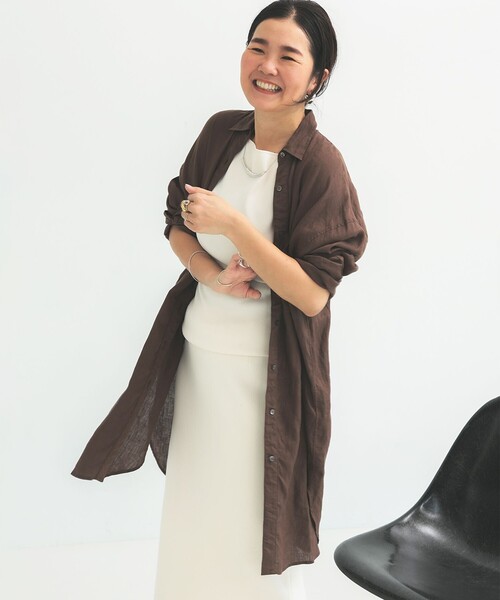 Demi-Luxe BEAMS（デミルクス ビームス）の「ビーチサイド シャツ .M（シャツ/ブラウス・レディース・ホワイト/ブラック/ブラウン・ONE SIZE）」の3枚目の写真