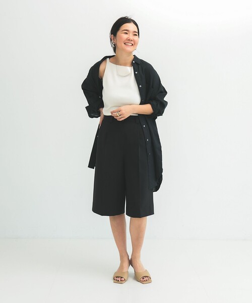 Demi-Luxe BEAMS（デミルクス ビームス）の「ビーチサイド シャツ .M（シャツ/ブラウス・レディース・ホワイト/ブラック/ブラウン・ONE SIZE）」の2枚目の写真