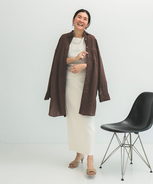 Demi-Luxe BEAMS（デミルクス ビームス）の「ビーチサイド シャツ .M（シャツ/ブラウス・レディース・ホワイト/ブラック/ブラウン・ONE SIZE）」の8枚目の写真