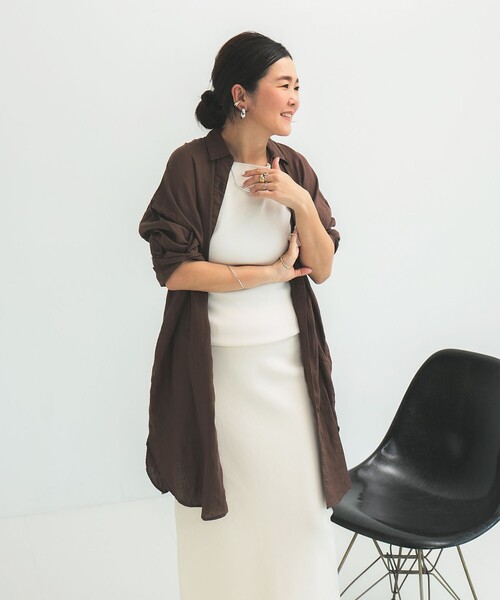 Demi-Luxe BEAMS（デミルクス ビームス）の「ビーチサイド シャツ .M（シャツ/ブラウス・レディース・ホワイト/ブラック/ブラウン・ONE SIZE）」の9枚目の写真