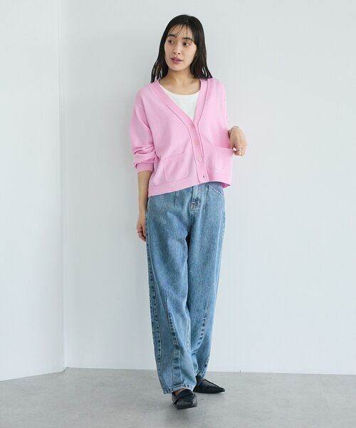CRAFT STANDARD BOUTIQUE(クラフトスタンダードブティック)の「Vネックニットカーディガン(カーディガン/ボレロ・レディース・ブルー/ダークグレー/ピンク/ライトグレー・FREE)」の19枚目の写真