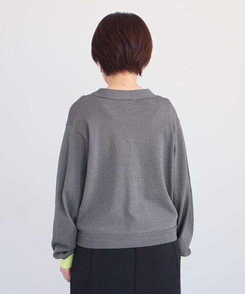 CRAFT STANDARD BOUTIQUE(クラフトスタンダードブティック)の「Vネックニットカーディガン(カーディガン/ボレロ・レディース・ブルー/ダークグレー/ピンク/ライトグレー・FREE)」の6枚目の写真