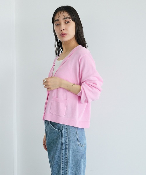 CRAFT STANDARD BOUTIQUE（クラフトスタンダードブティック）の「Ｖネックニットカーディガン（カーディガン/ボレロ・レディース・ブルー/ダークグレー/ピンク/ライトグレー・FREE）」の7枚目の写真