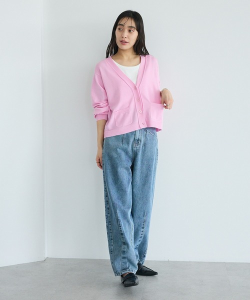 CRAFT STANDARD BOUTIQUE（クラフトスタンダードブティック）の「Ｖネックニットカーディガン（カーディガン/ボレロ・レディース・ブルー/ダークグレー/ピンク/ライトグレー・FREE）」の10枚目の写真