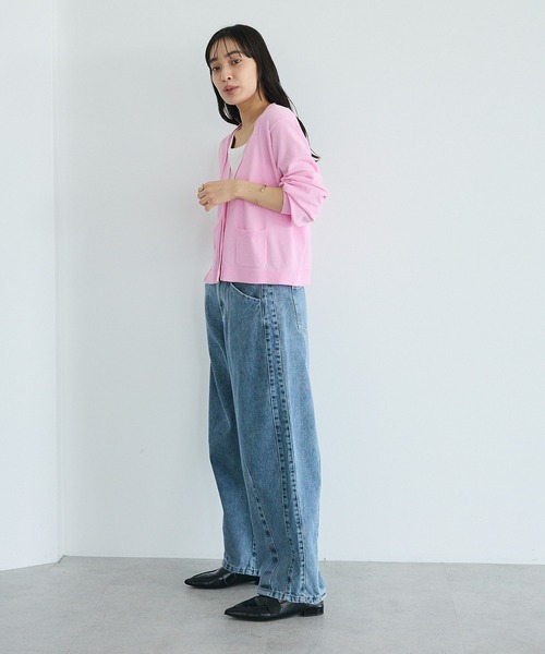 CRAFT STANDARD BOUTIQUE（クラフトスタンダードブティック）の「Ｖネックニットカーディガン（カーディガン/ボレロ・レディース・ブルー/ダークグレー/ピンク/ライトグレー・FREE）」の12枚目の写真