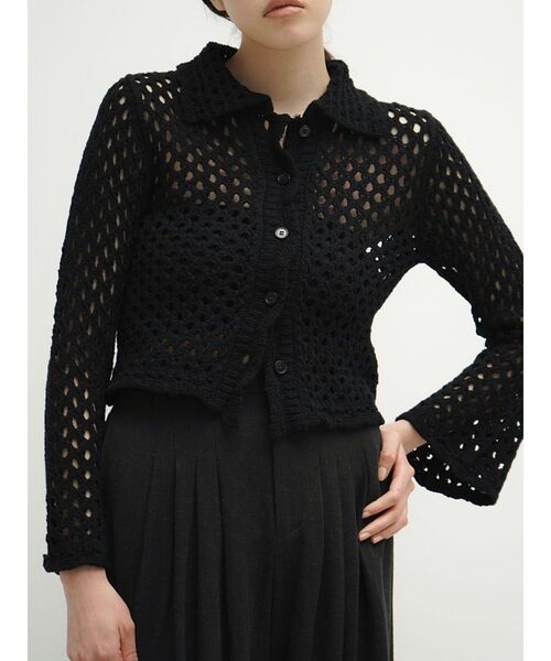 FIKA.(フィーカ)の「Low gauge knit cardigan(カーディガン/ボレロ・レディース・オフホワイト/ブラック・FREE)」の3枚目の写真
