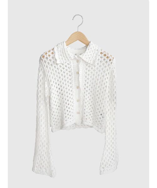 FIKA.(フィーカ)の「Low gauge knit cardigan(カーディガン/ボレロ・レディース・オフホワイト/ブラック・FREE)」の19枚目の写真