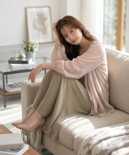 Cinderella(シンデレラ)の「カーディガン レディース 春 夏 アウター シフォン ロングカーディガン ボレロ 春夏 UVカット 長袖 紫外線対策 日焼け止め カジュアル 大きいサイズ ゆったり シースルー シアーカーディガン 20代 30代 40代 50代 60代 ブラック ホワイト(カーディガン/ボレロ・レディース・ベージュ/グレー/ホワイト/ブラック・LARGE/X-LARGE/MEDIUM)」の16枚目の写真