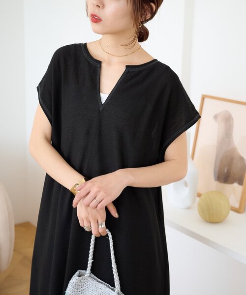 CIAOPANIC TYPY(チャオパニックティピー)の「【さらっと快適】微配色ステッチドライタッチ裾バルーンカットソーワンピース(ワンピース・レディース・ブラウン/グレー/ブラック・MEDIUM/SMALL)」の18枚目の写真