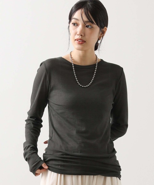 Munich（ミューニック）の「シアーリブクルーネックカットソー（Tシャツ/カットソー・レディース・ホワイト/ブラック/チャコールグレー・FREE）」の13枚目の写真