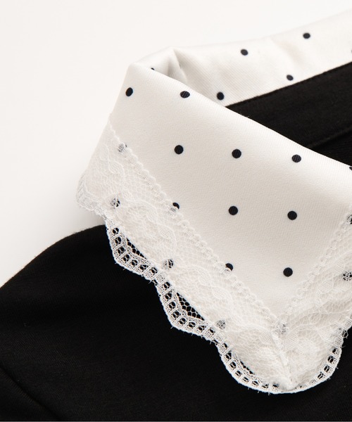 LA POMME petit（ラポミ・プチ）の「Sweet Dot Collar Knit Set Up（セットアップ・レディース・ブラック・SMALL/MEDIUM/LARGE）」の4枚目の写真