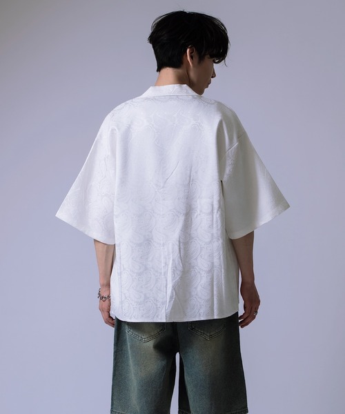 Crownor（クラウノアー）の「ペイズリージャガード レギュラーカラーシャツ（シャツ/ブラウス・メンズ・ブラック/ホワイト・LARGE/MEDIUM）」の5枚目の写真