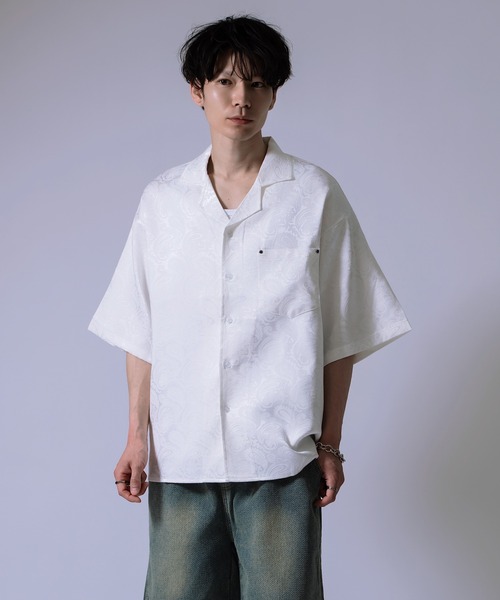 Crownor（クラウノアー）の「ペイズリージャガード レギュラーカラーシャツ（シャツ/ブラウス・メンズ・ブラック/ホワイト・LARGE/MEDIUM）」の8枚目の写真