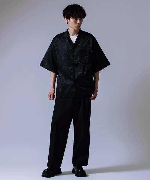 Crownor（クラウノアー）の「ペイズリージャガード レギュラーカラーシャツ（シャツ/ブラウス・メンズ・ブラック/ホワイト・LARGE/MEDIUM）」の12枚目の写真